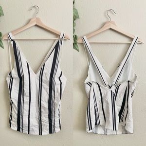 🔆 TOPSHOP navy white stripped halter racerback tank top